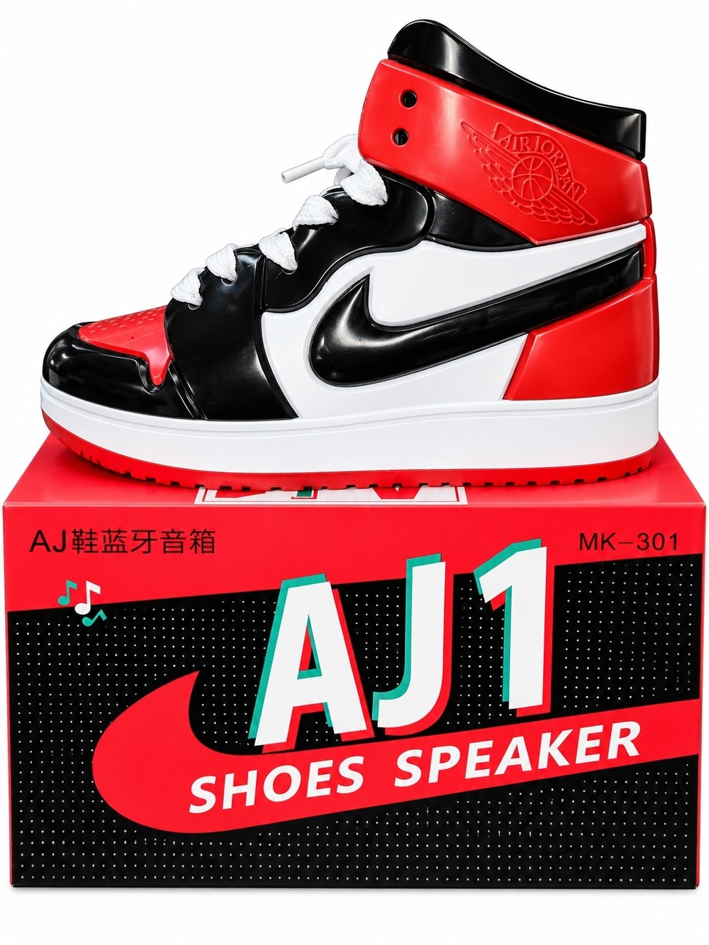 High-Top Sneaker Speaker in Red, Black & White